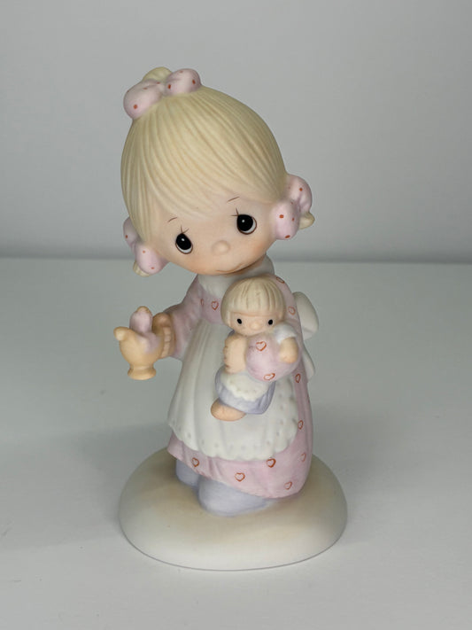 Precious Moments Vintage 1978 Jesus is the Light Hand Painted Porcelain Collectible Figurine Original Box