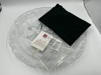 Vintage Mikasa crystal frosted glass Christmas nativity scene platter