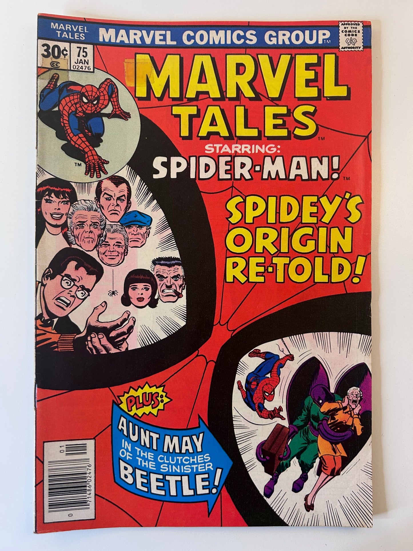 Marvel Tales Spider-Man #75 Spidey's Origin Re-Told Vintage 1976 Comic Book