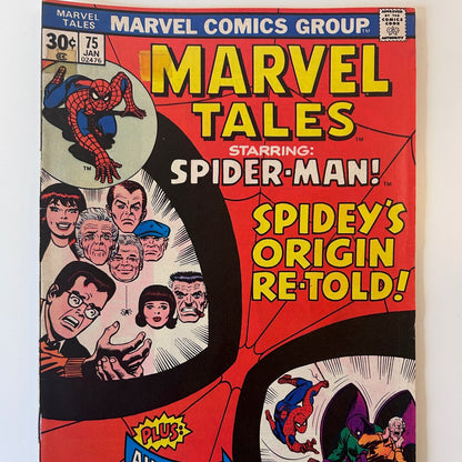 Marvel Tales Spider-Man #75 Spidey's Origin Re-Told Vintage 1976 Comic Book