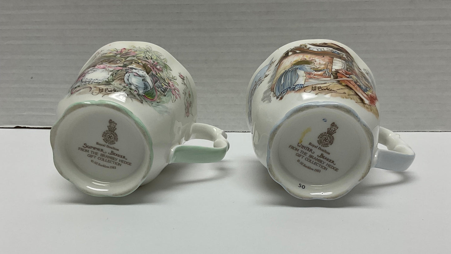 Royal Doulton Winter Summer Bone China Teacups Made In England