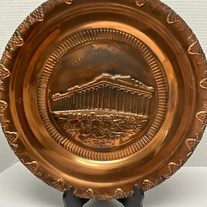 Greek Parthenon Copper PAINTED/Colored Wall Plate Home Decor