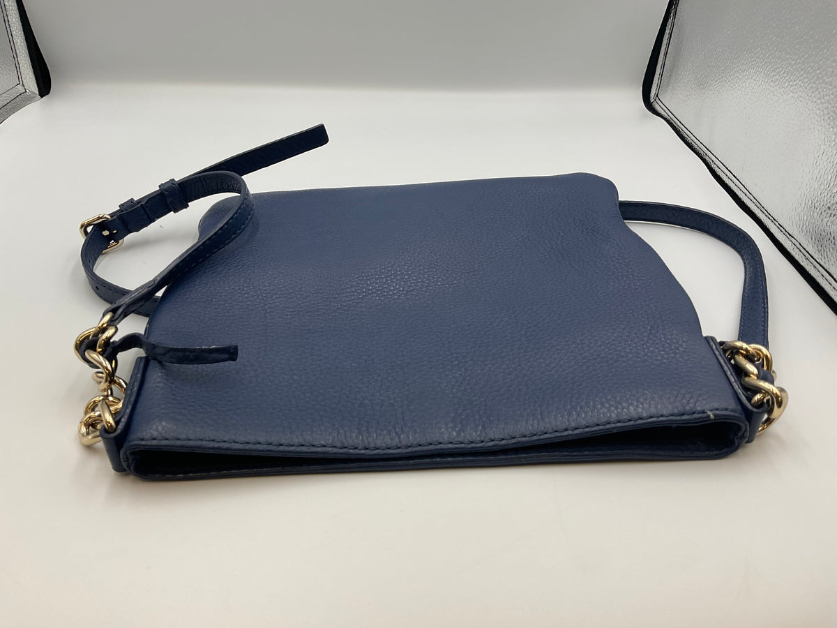 Kate Spade New York Jackson Street Melisse Leather Crossbody Bag in the Horizon Blue (navy) colorway