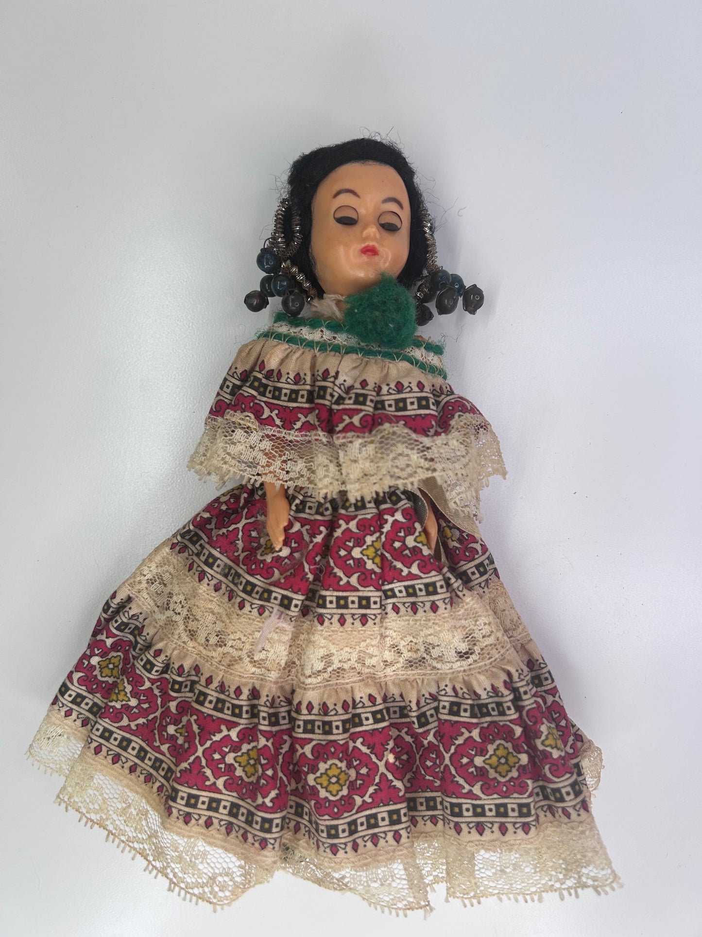 Handmade Authentic European Folk Doll Vintage Antique Eyes Open and Close