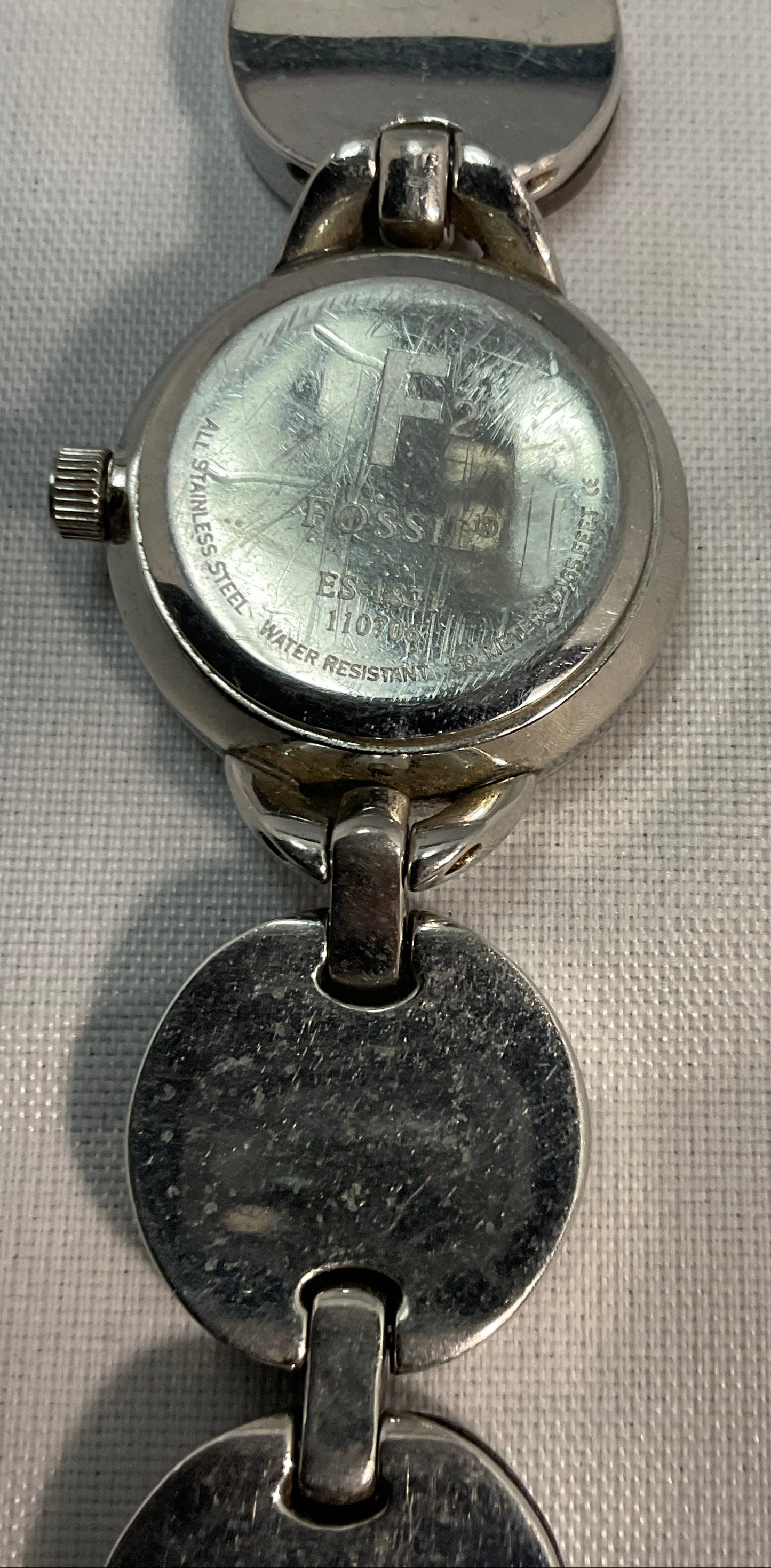 Fossil ES1871  Black & Silver Stainless Steel Watch (Needs Battery)