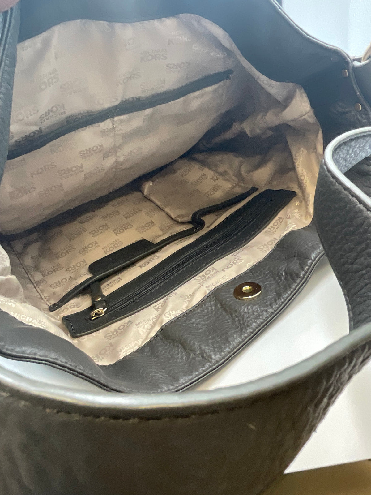 Michael Kors Beverly Black Pebbled Leather Hobo Handbag