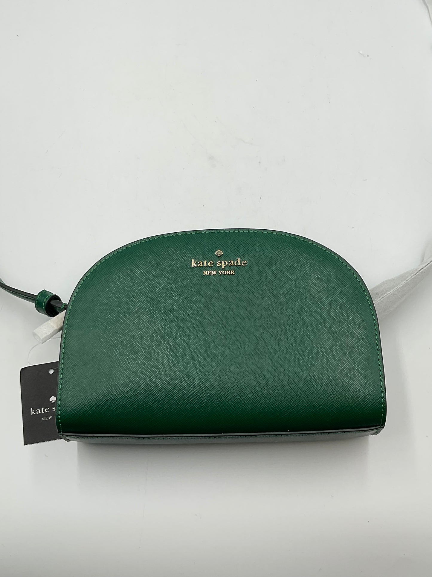 Kate Spade New York Forest Green Cross Grain Designed Leather Cross Body Bag