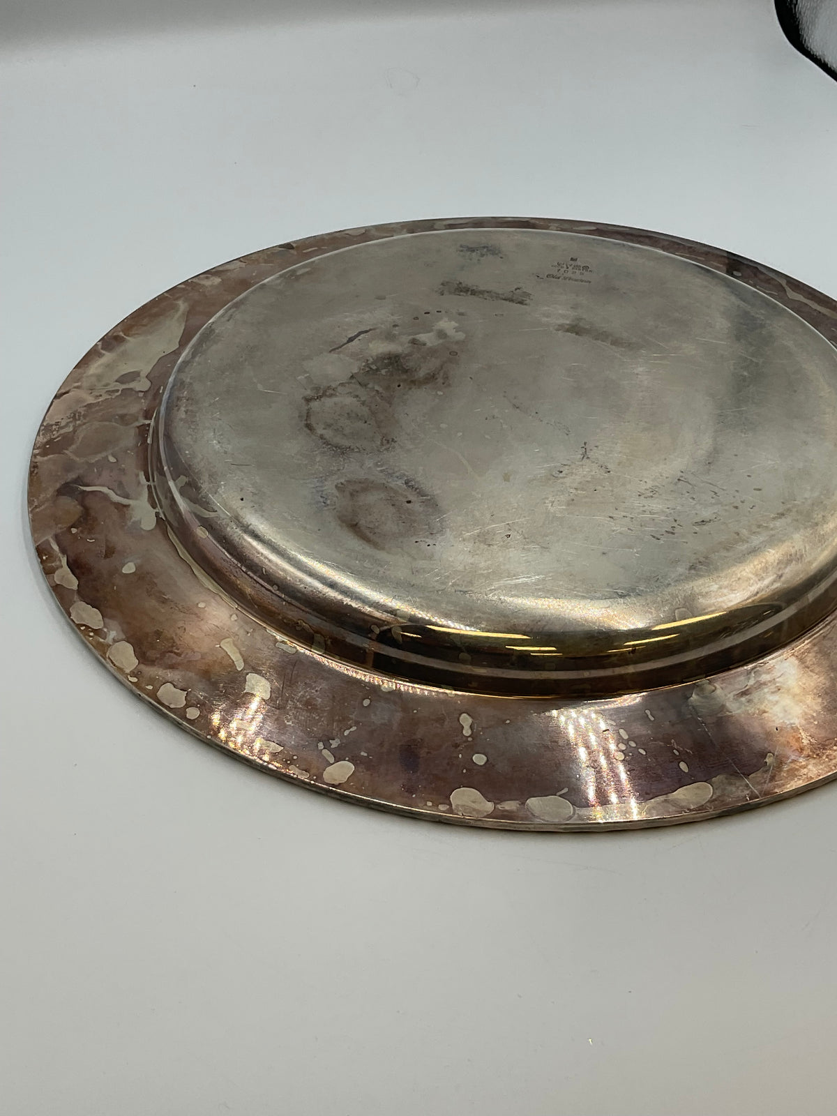 Vintage Reed & Barton Silverplate Round Serving Platter Chop Dish