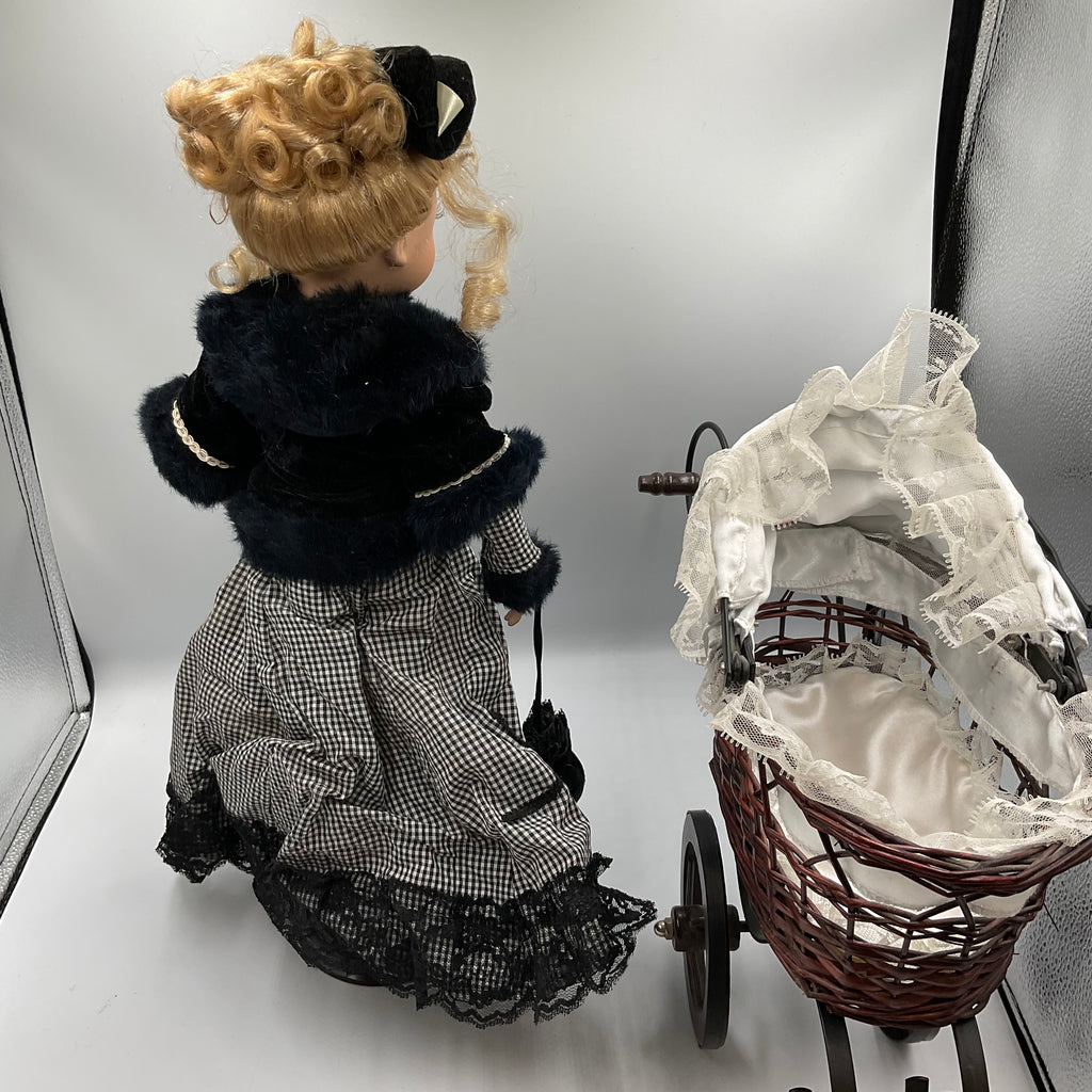 Baby’s Dream Porcelain Doll Victoria And Stroller