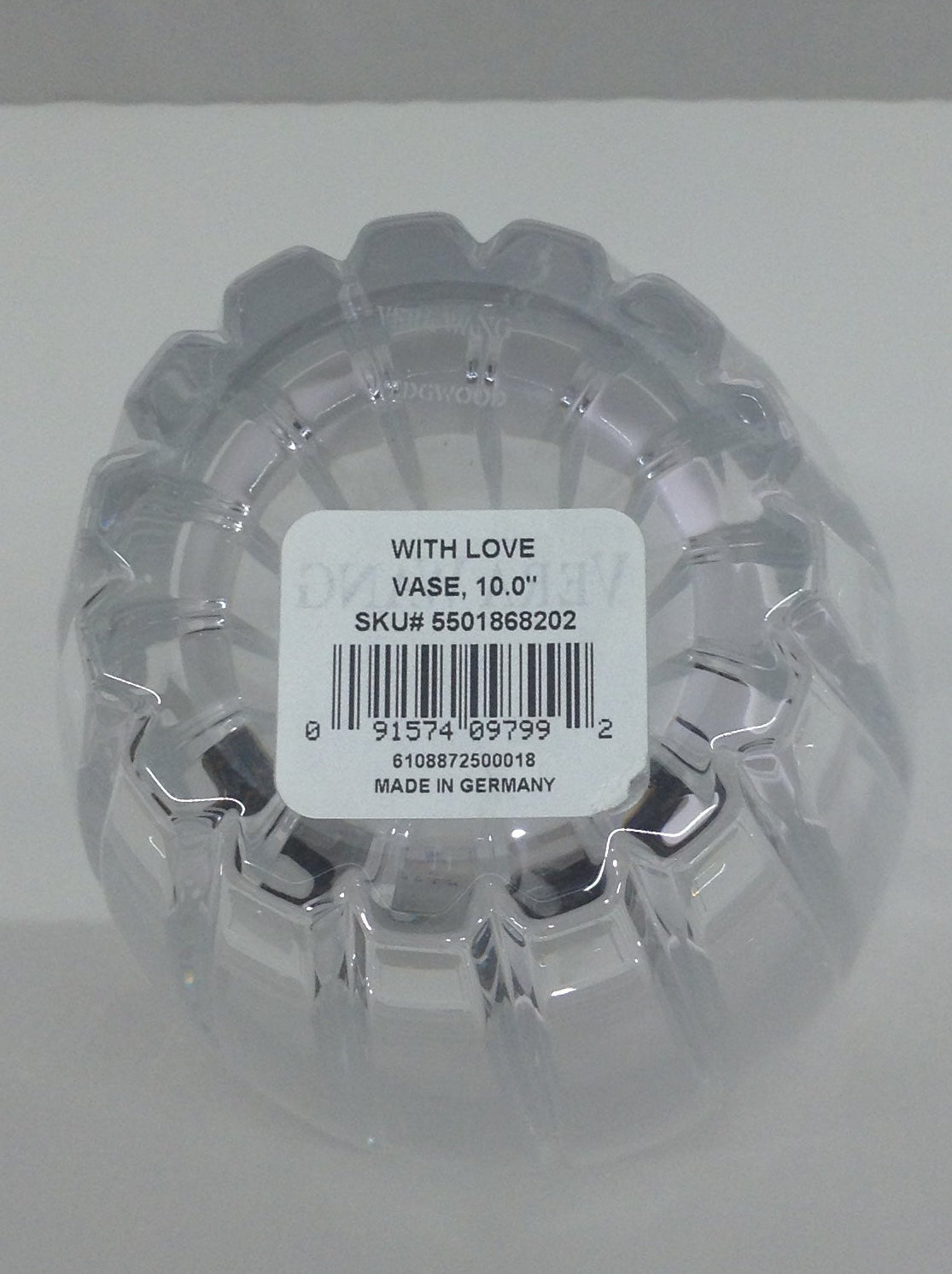 Vintage Vera Wang Wedgewood With Love Made in Germany Lead Crystal Vase