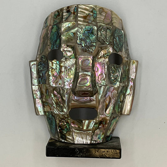 Mayan Style Burial Mask Art Decor Tile Mosaic Sculpture