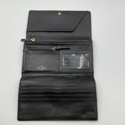 Kate Spade New York Black Lizard Embossed Foldover Clutch Wallet
