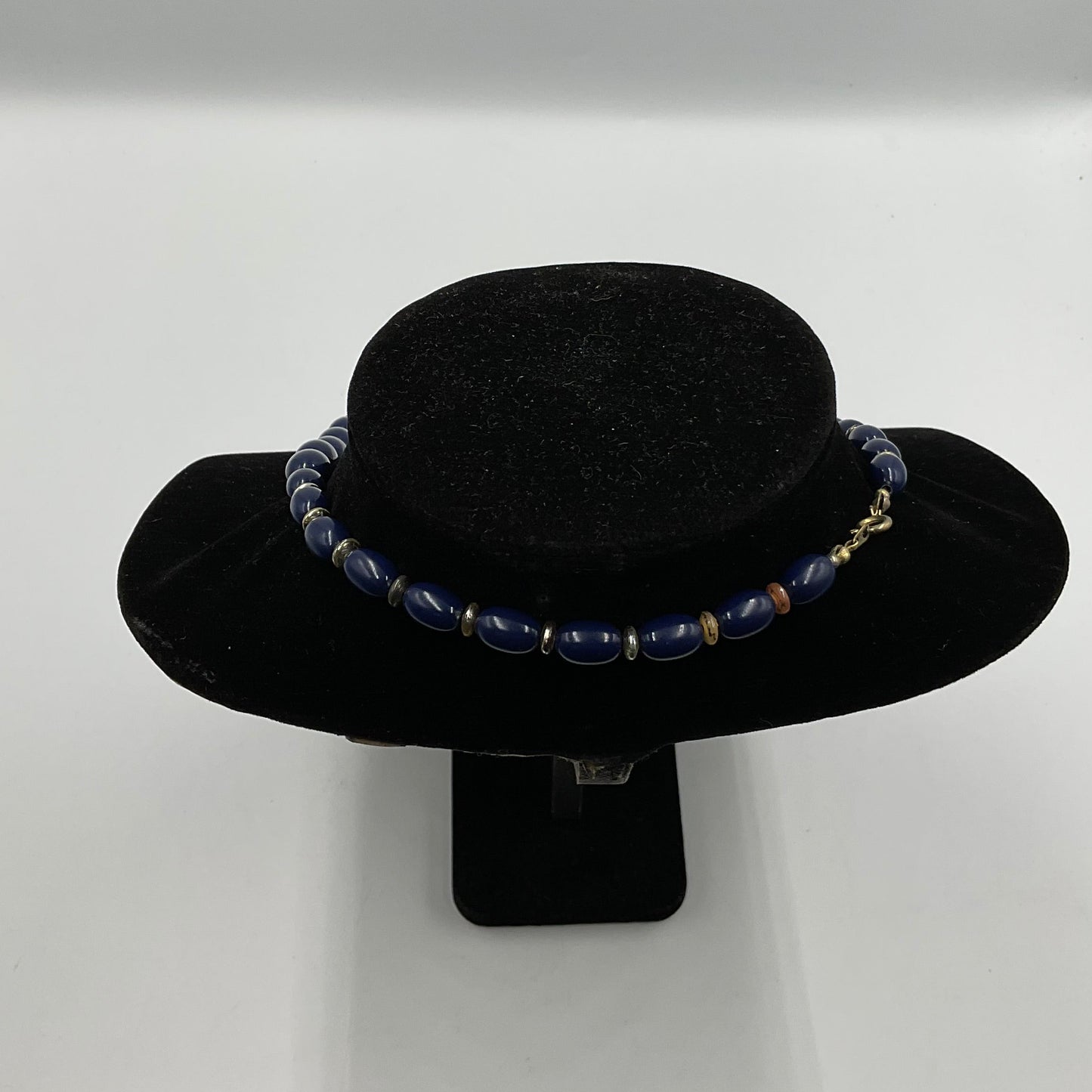 Navy Blue Big Beaded Necklace
