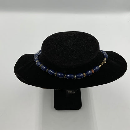 Navy Blue Big Beaded Necklace