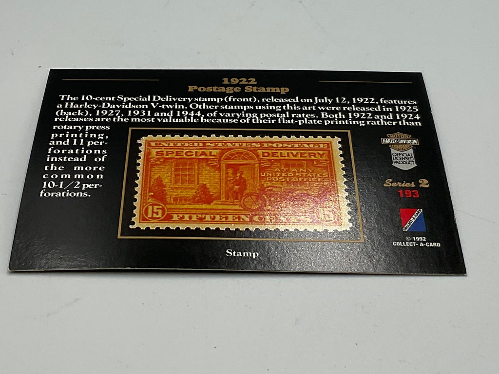 1994 Collect-A-Card Harley-Davidson Series 2 10 Cent 1922 Stamp Card