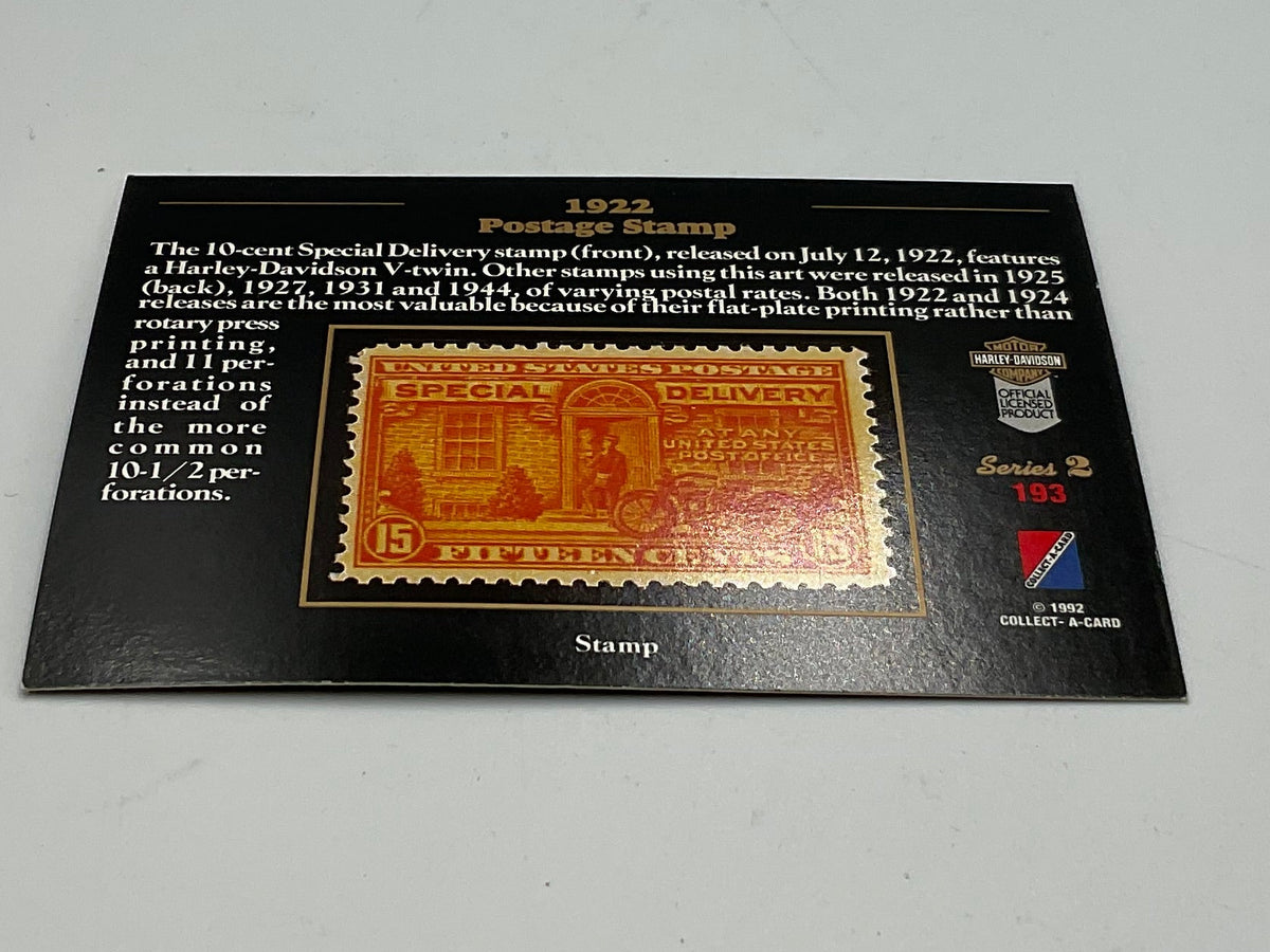 1994 Collect-A-Card Harley-Davidson Series 2 10 Cent 1922 Stamp Card