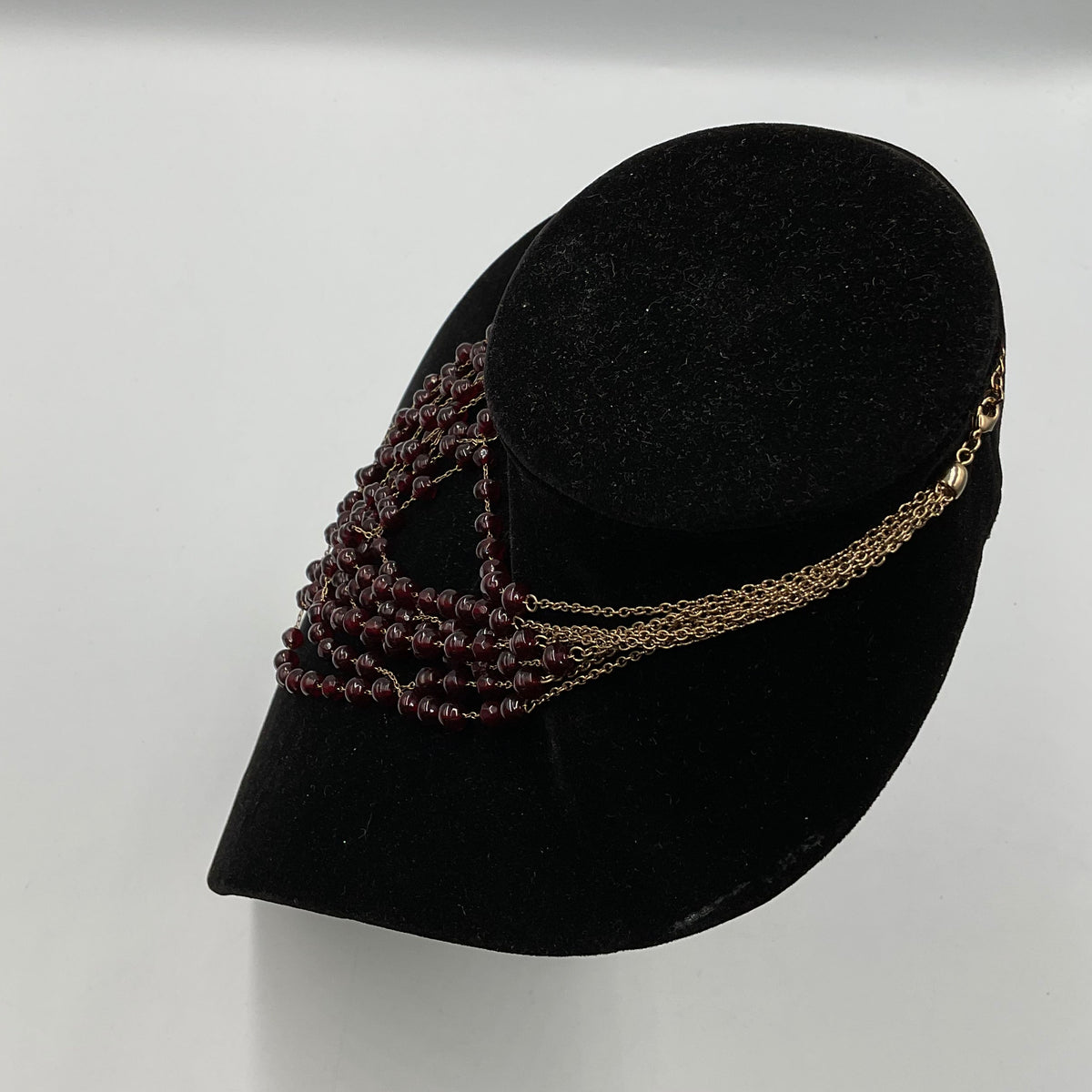 Purple Glass Beaded Chain Necklace