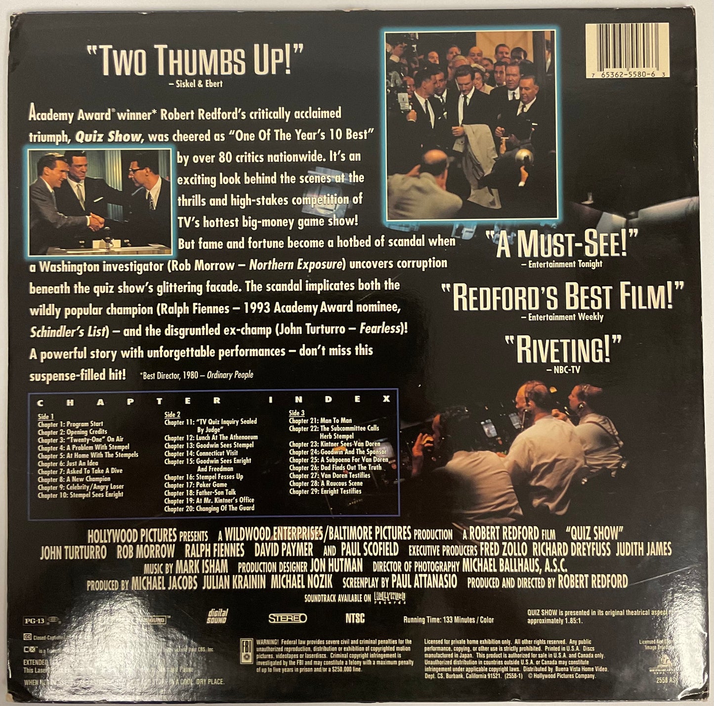 Quiz Show Laser Disc Movie