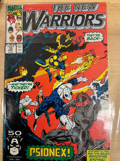 Marvel Comic Book The New Warriors #15 Vintage September 1991