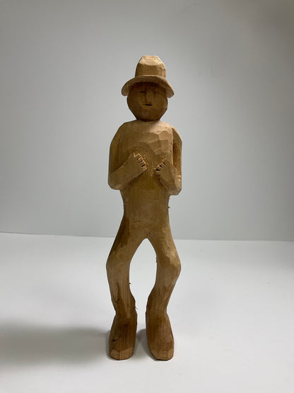 Carved Wood Man Sculpture