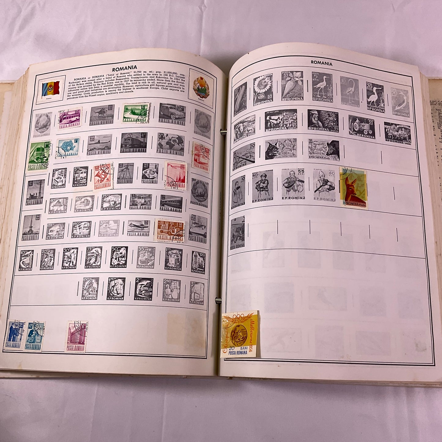Traveler Stamp Album for International Postage Stamp Collectors Partially Full Incomplete