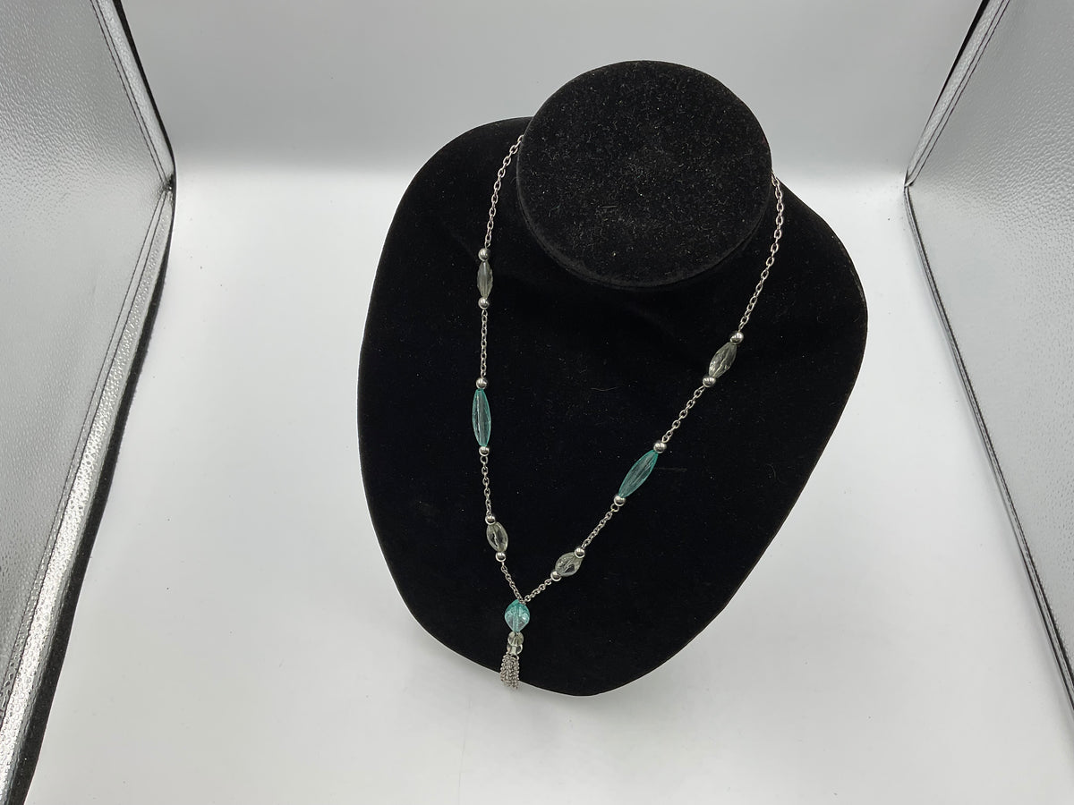 Crystal Blue Beaded Necklace