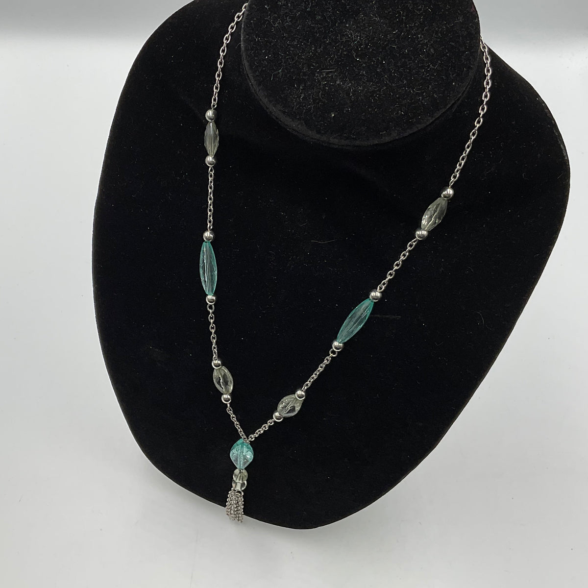 Crystal Blue Beaded Necklace