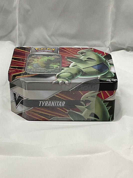 Pokemon Tyranitar V Strikers TCG Tin 5 Booster Packs Rare Foil Trading Card Game New Factory Sealed