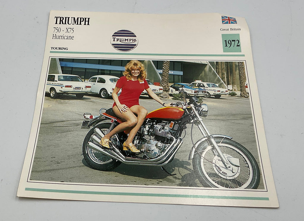 Vintage AJS 500cc Supercharged V4 Competition Motorcycle Info Card Spec Sheet