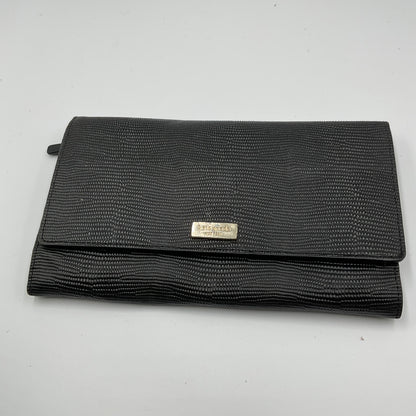 Kate Spade New York Black Lizard Embossed Foldover Clutch Wallet