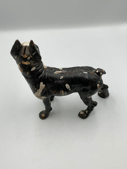 Vintage Hubley Style Cast Iron Boston Terrier Coin Piggy Bank