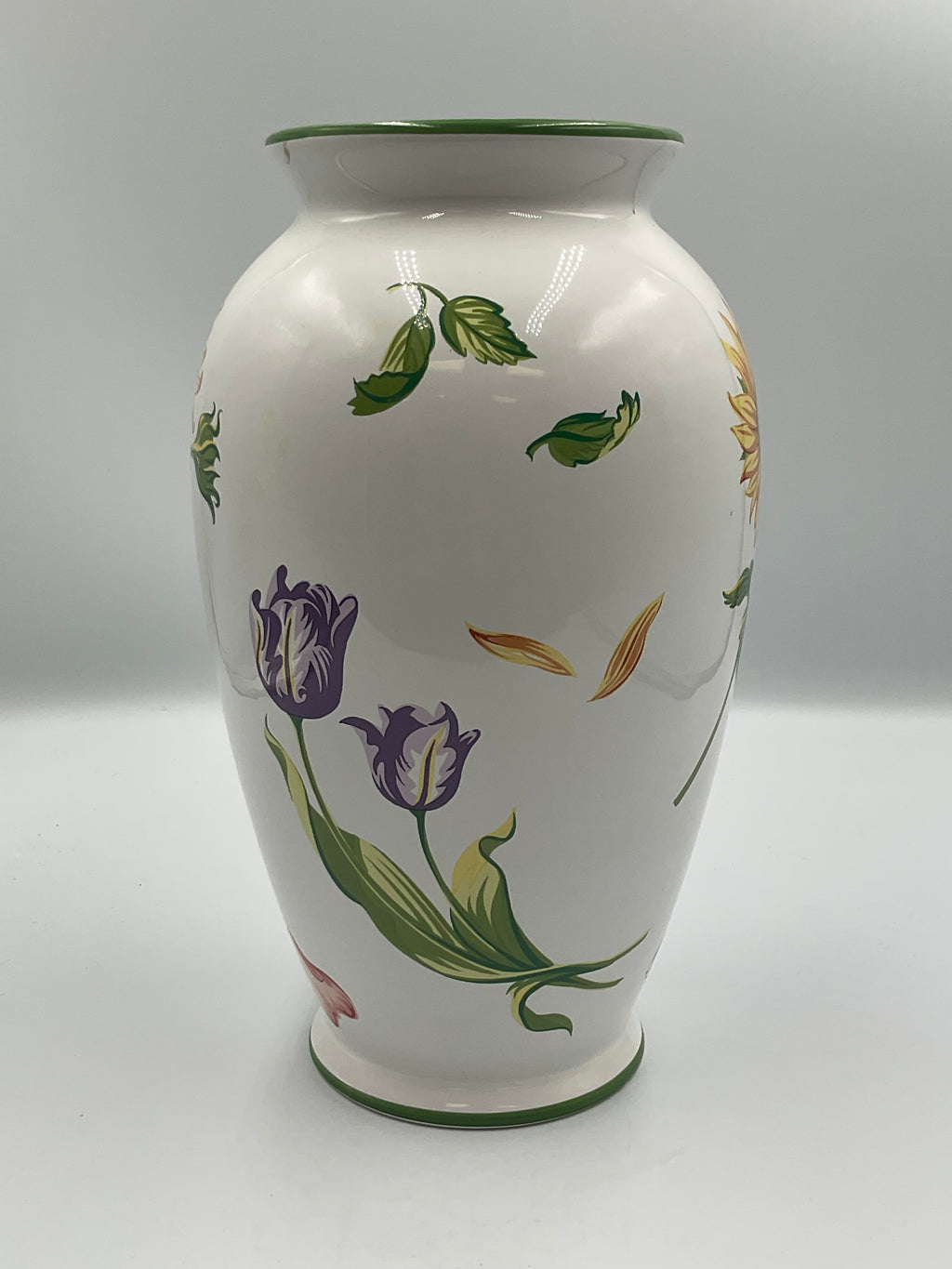 Tiffany & Co Tiffany Petals Ceramic Vase 1998 Sunflower 11" Chip On Base