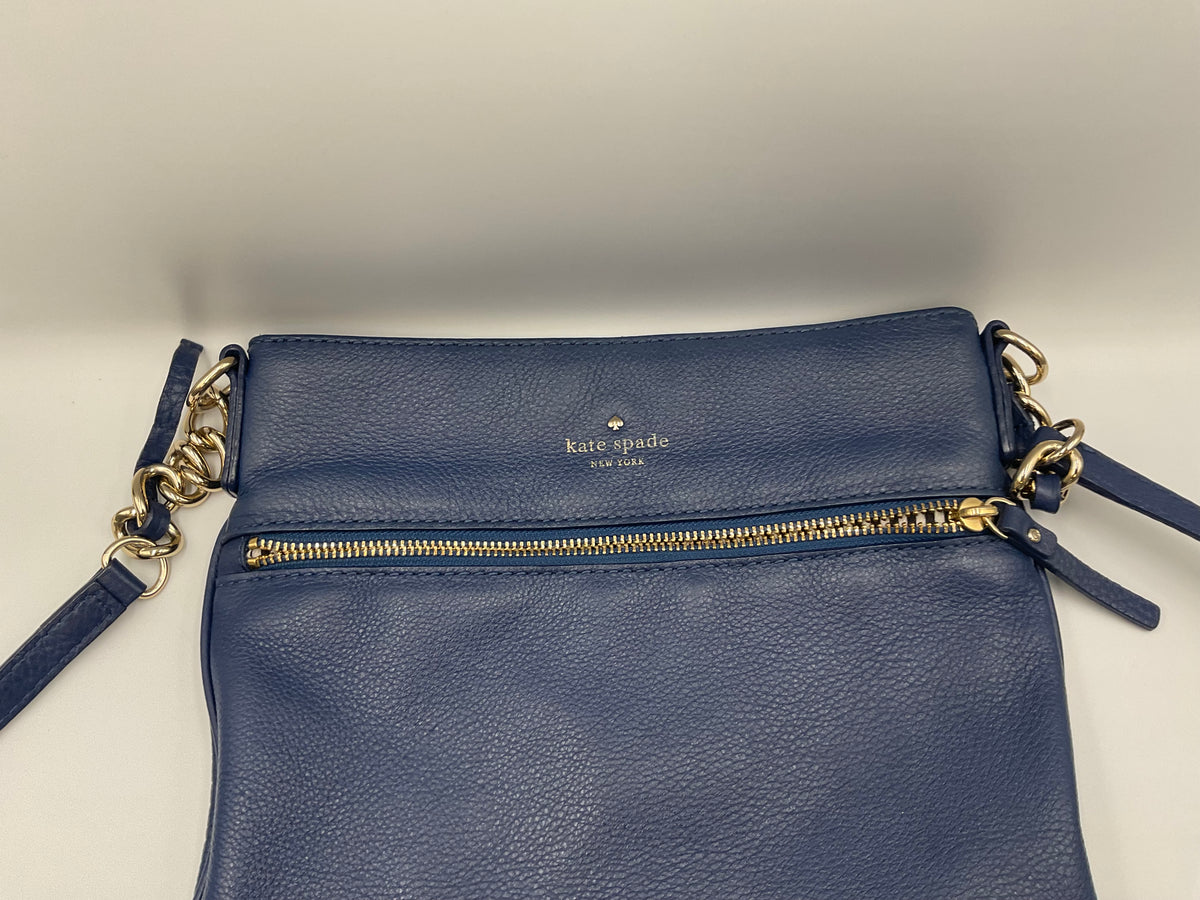 Kate Spade New York Jackson Street Melisse Leather Crossbody Bag in the Horizon Blue (navy) colorway