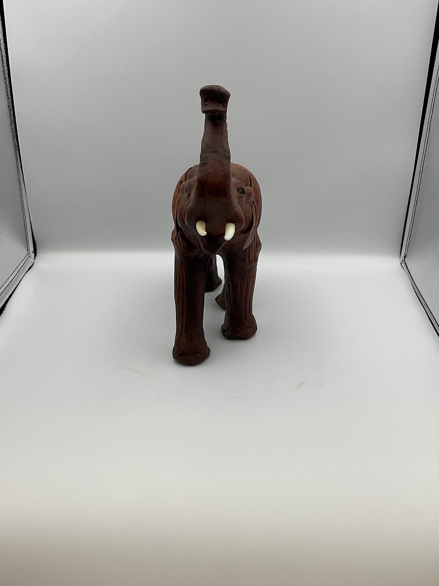 Vintage Handmade Leather Elephant