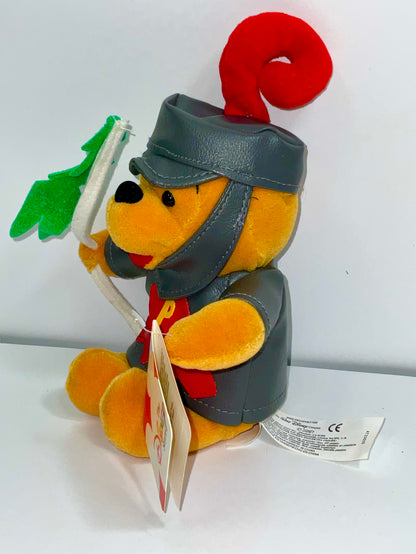 Brave Knight Winnie the Pooh Bear & Friends Vintage Mini Beanbag Beanie Plush Disney Store Collectible