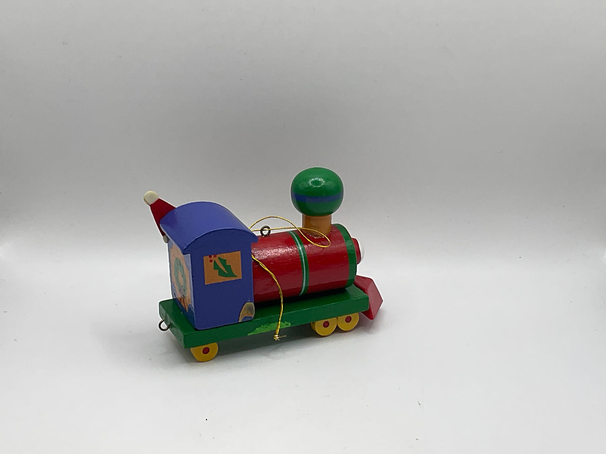 Avon Gift Collection Vintage Wooden Santa Claus Train Engine Christmas Holiday Seasonal Ornament in Original Box