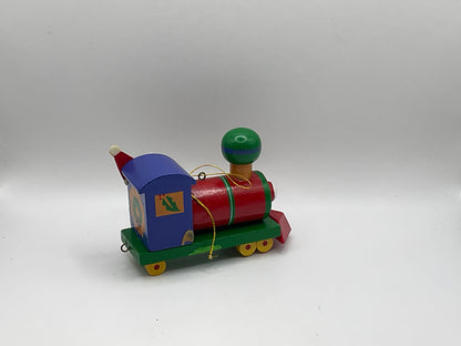 Avon Gift Collection Vintage Wooden Santa Claus Train Engine Christmas Holiday Seasonal Ornament in Original Box