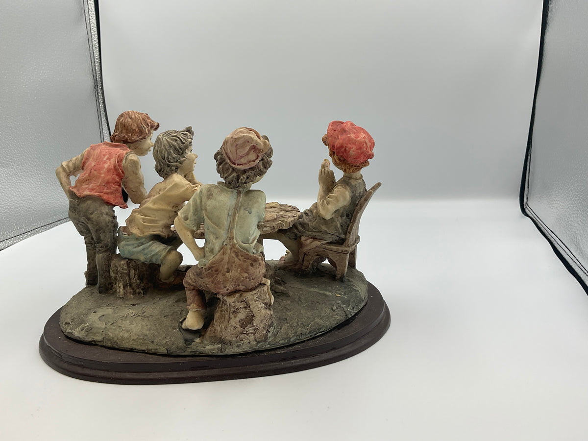 vintage resin sculpture titled "The Cheats" (or "The Cheaters") from the Misubanti Collection