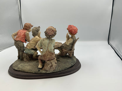 vintage resin sculpture titled "The Cheats" (or "The Cheaters") from the Misubanti Collection