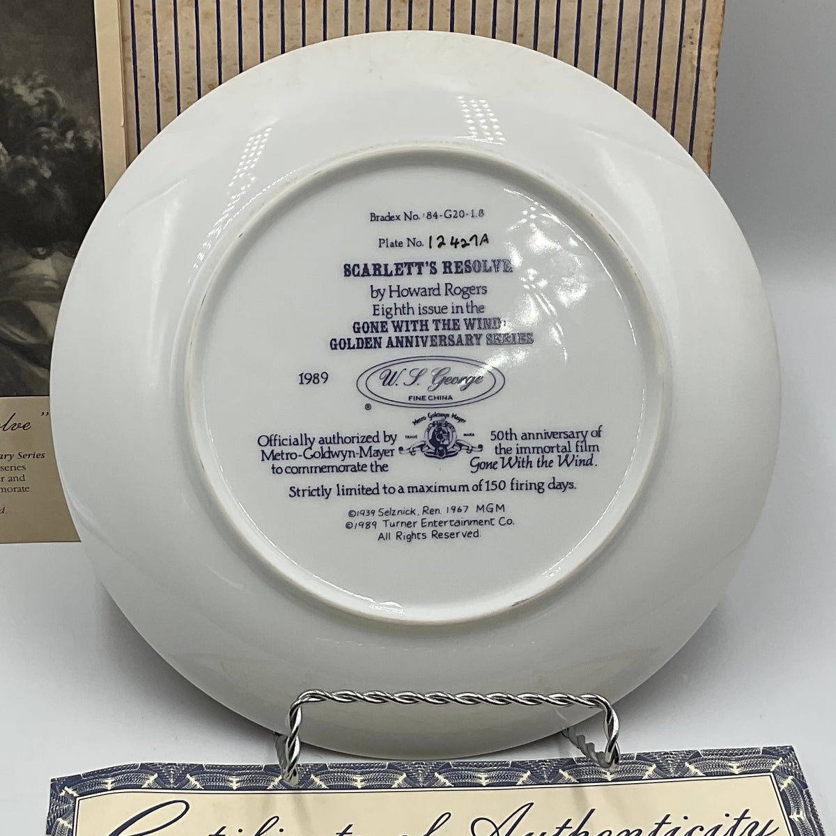 W. L. George Bradford Exchange Limited Edition Plate Gone with Wind Scarlett’s Resolve