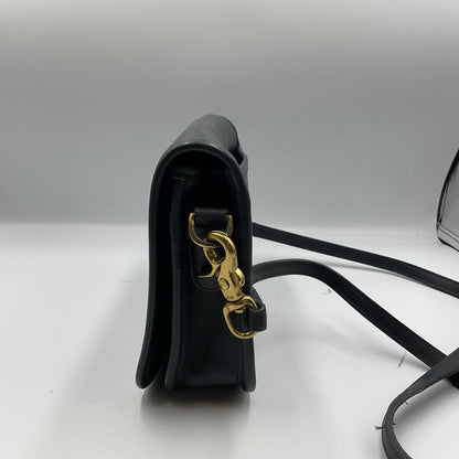 Coach Navy Leather Crossbody Shoulder Bag Gold Turn Lock