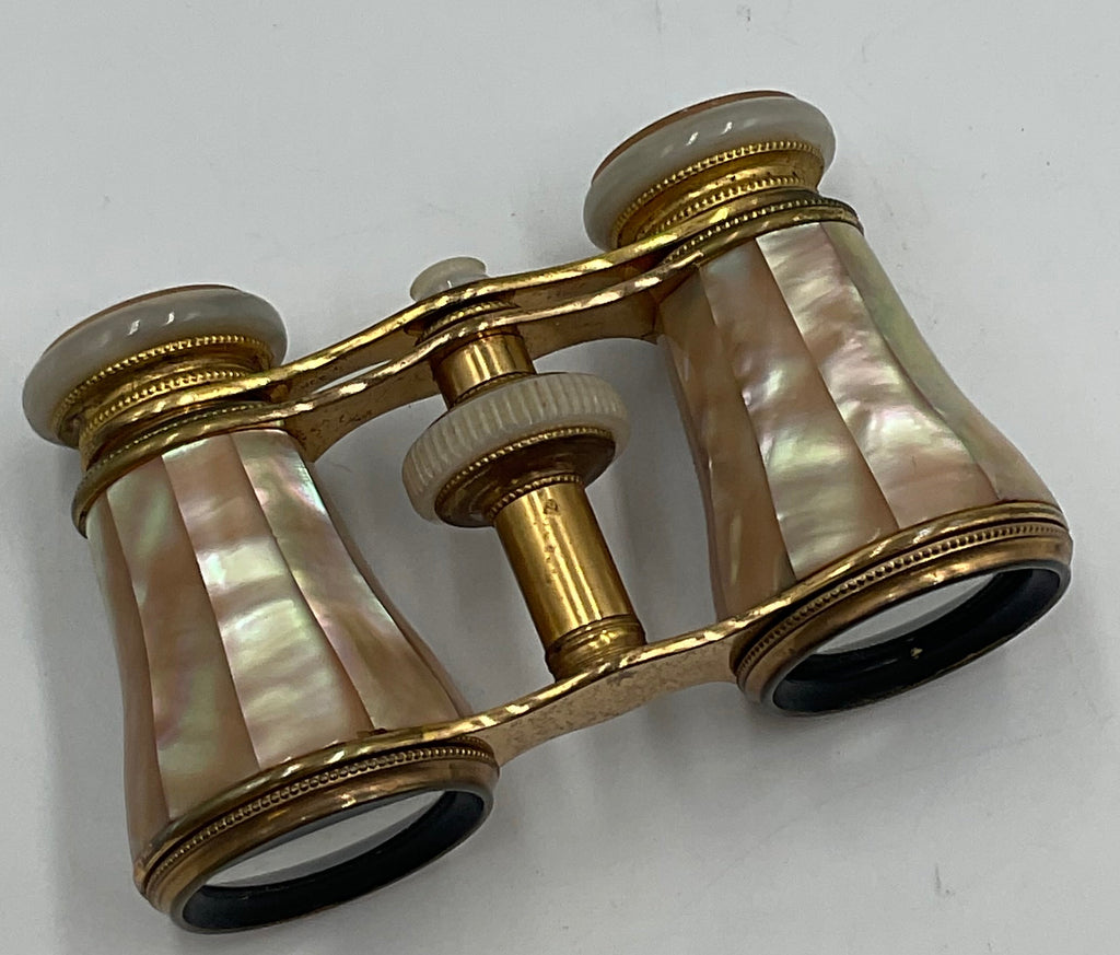 Opera Glasses Colmont FT. Paris Mother of Pearl & Brass with Case