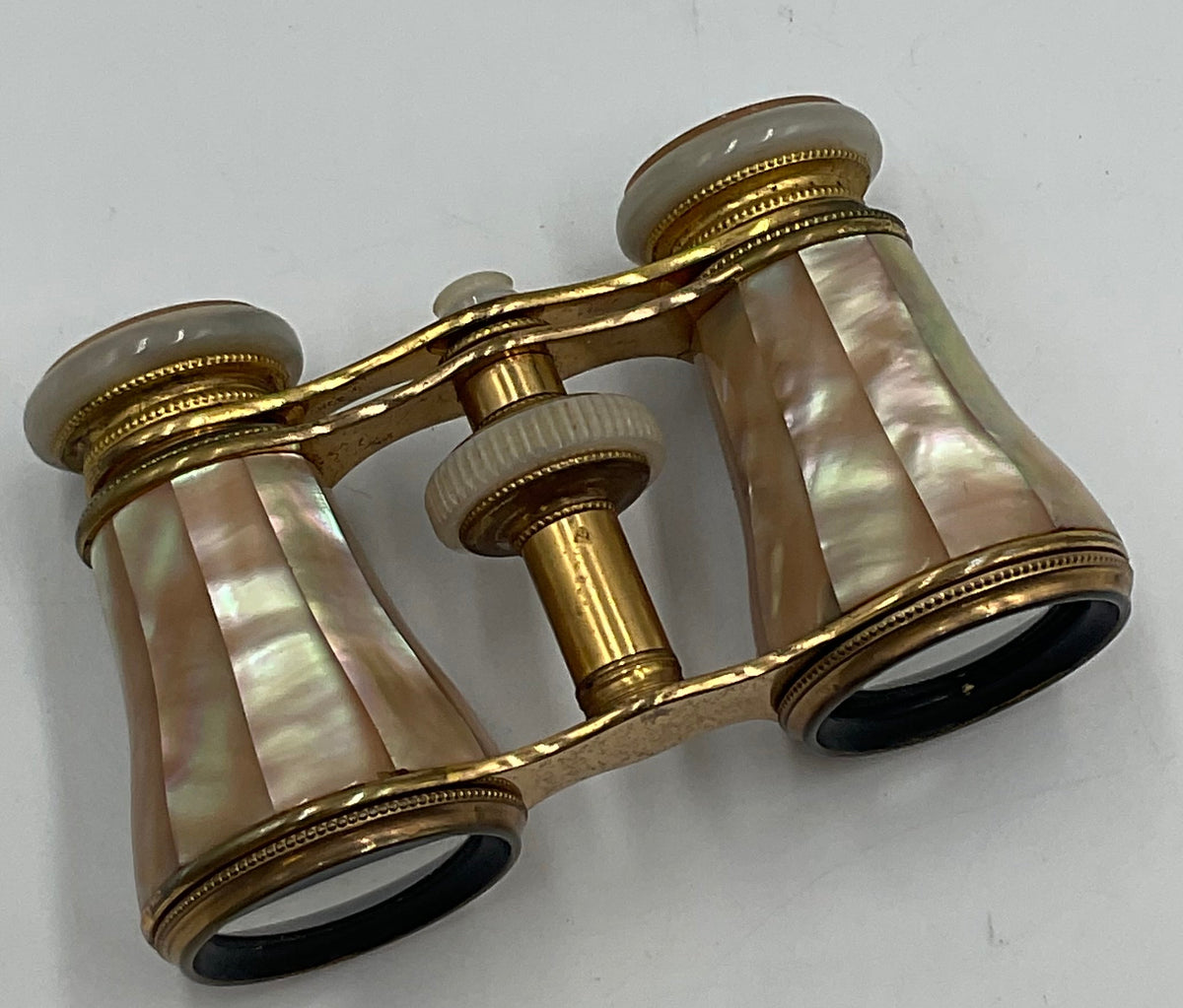 Opera Glasses Colmont FT. Paris Mother of Pearl & Brass with Case
