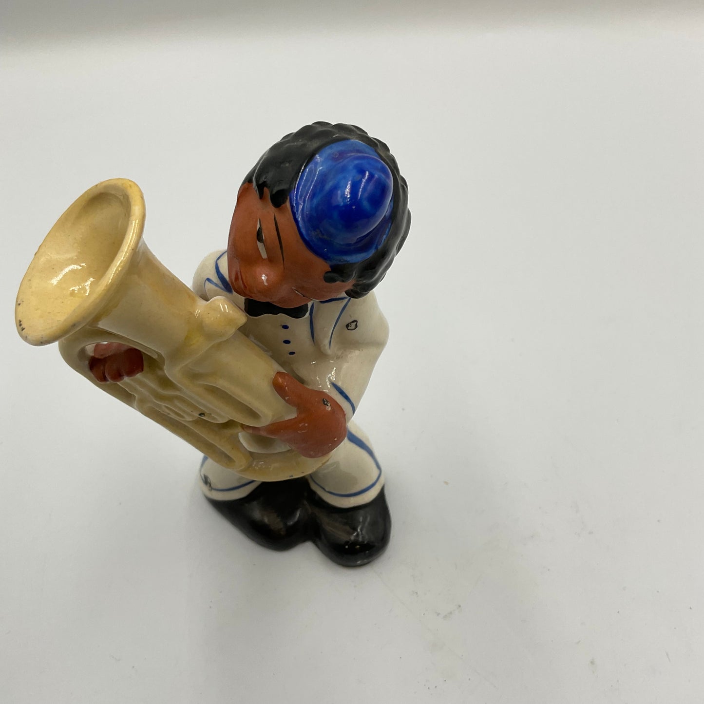 Vintage Hand Painted Ceramic Band Musican Figurine