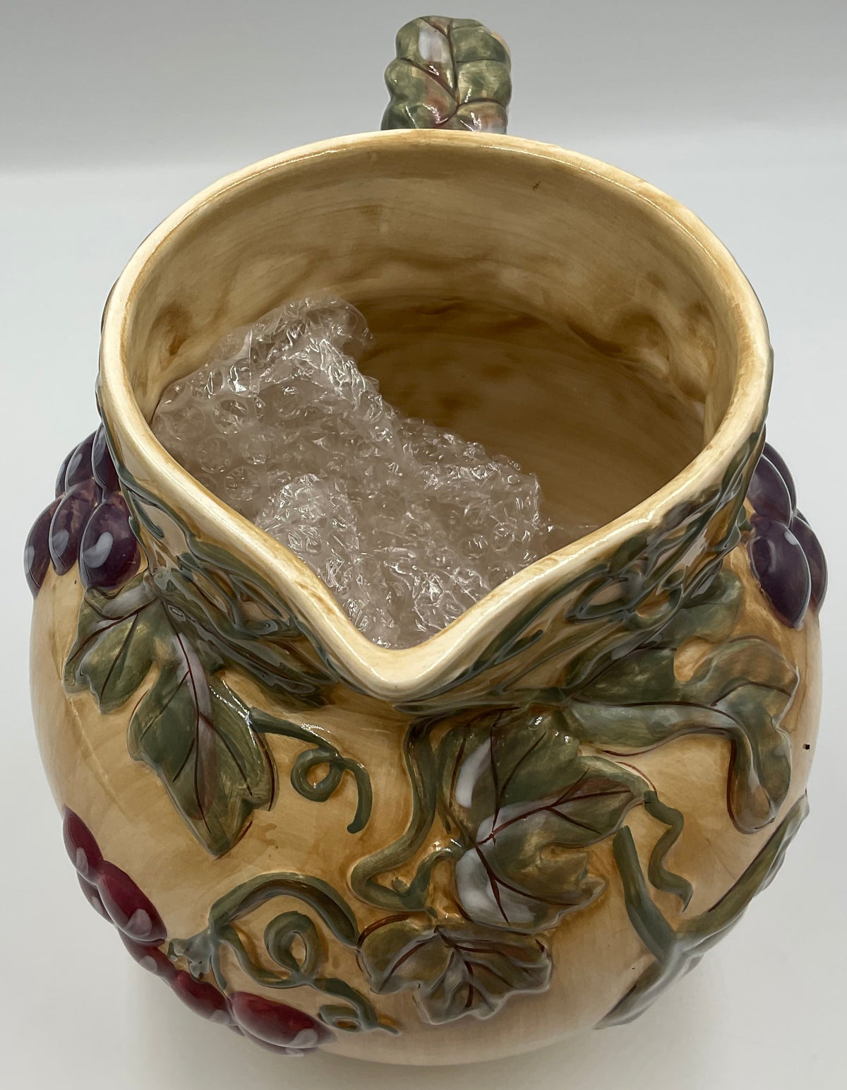 Noble Excellence Meritage Grape Vine Ceramic Pitcher Serving Jug