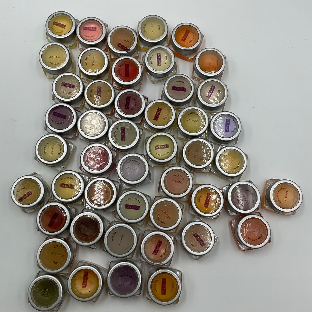 Scentsy Party Tester Wax Melt Samples Lot of 47 Assorted Scents
