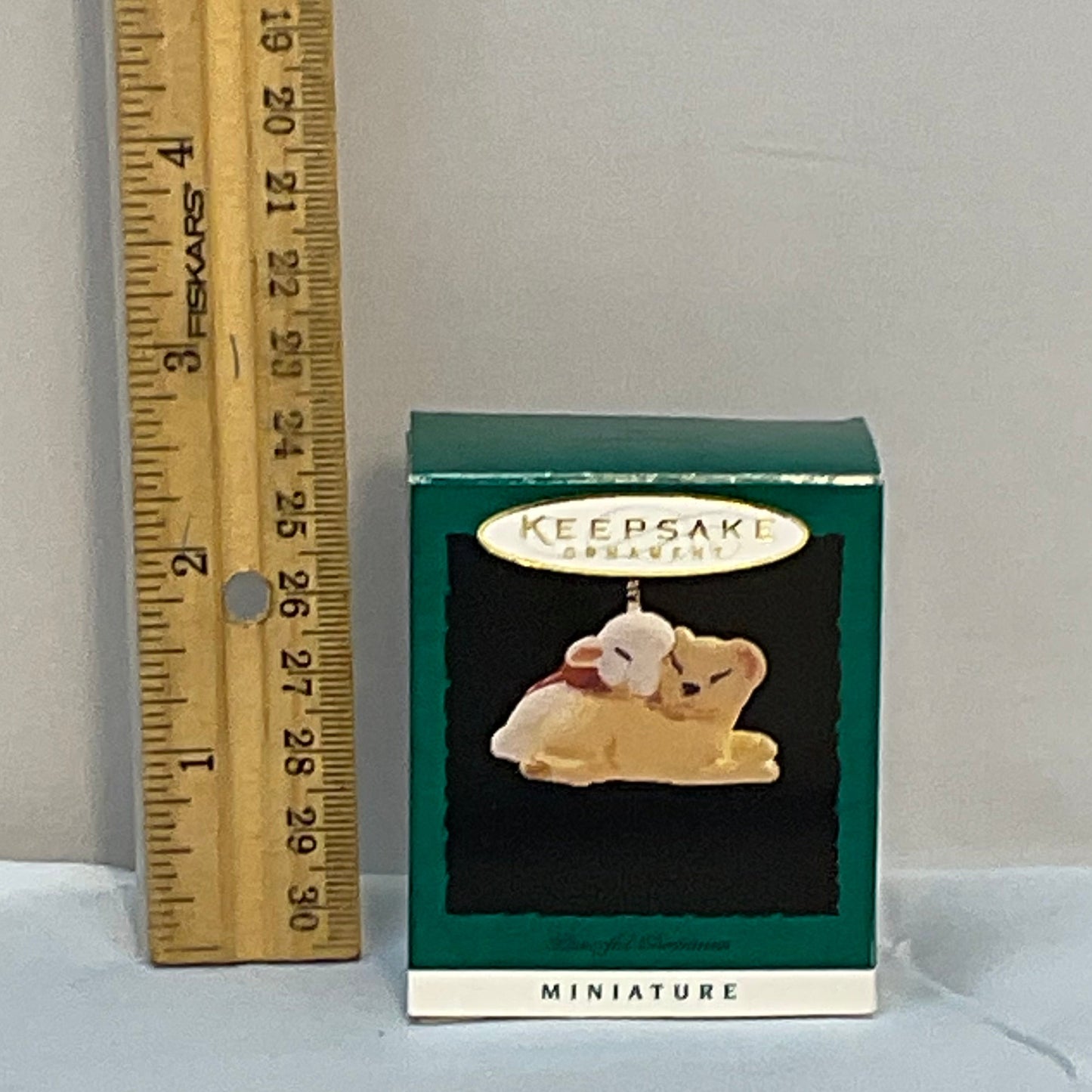 1996 Hallmark Keepsake Miniature Ornaments "Peaceful Christmas" Lamb LION NIB