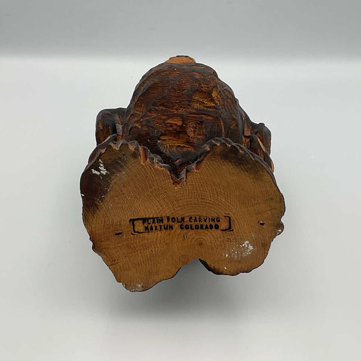Rustic Chainsaw Carved Wooden Bear Sculpture "Plain Folk Carving"