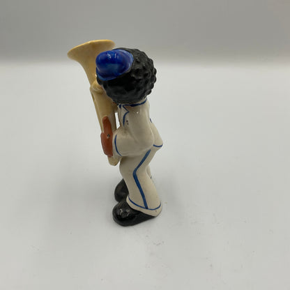 Vintage Hand Painted Ceramic Band Musican Figurine