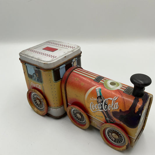 Vintage Coca-Cola Train Engine Tin Container